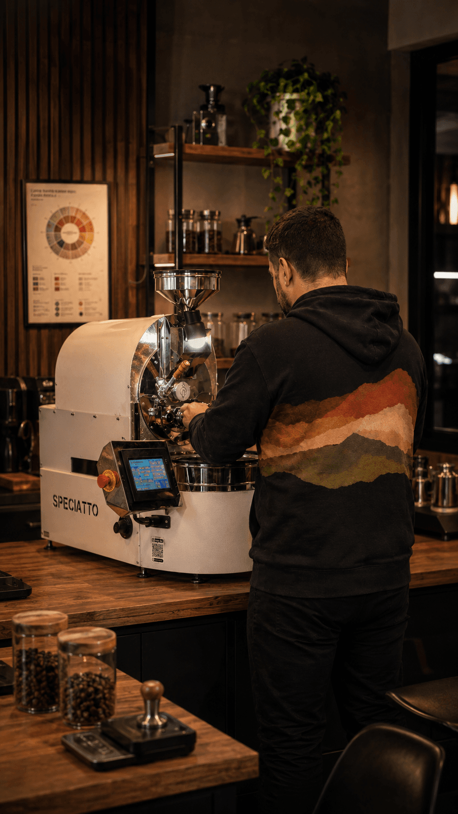 Tostando café en el taller de Pacha en Córdoba